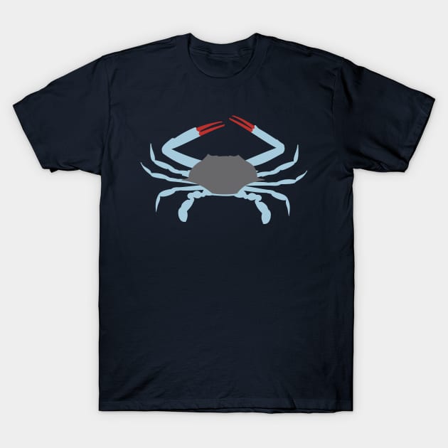 Blue Crab T-Shirt by evisionarts